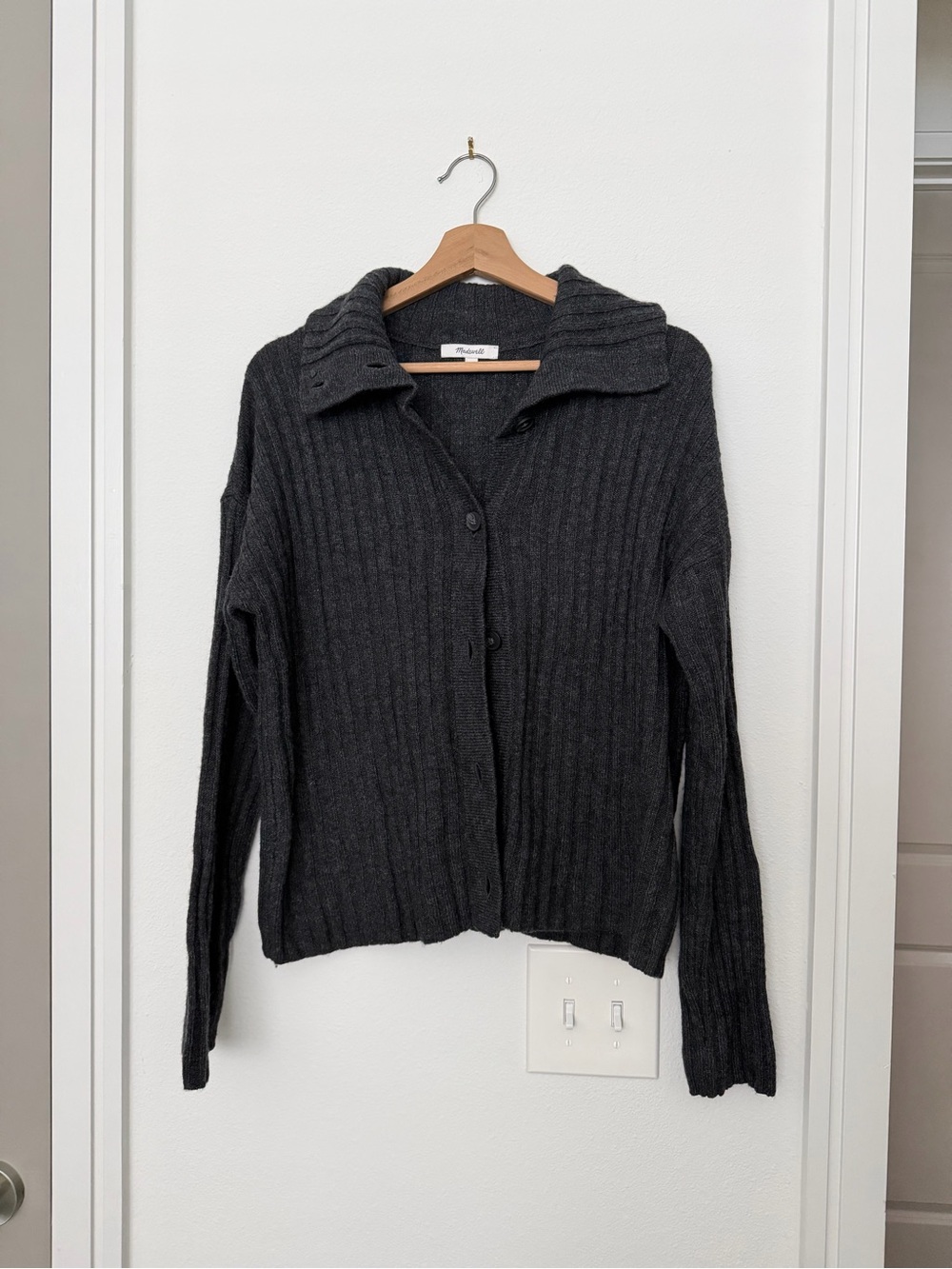 MADEWELL • oversized collared cardigan wool blend sweater